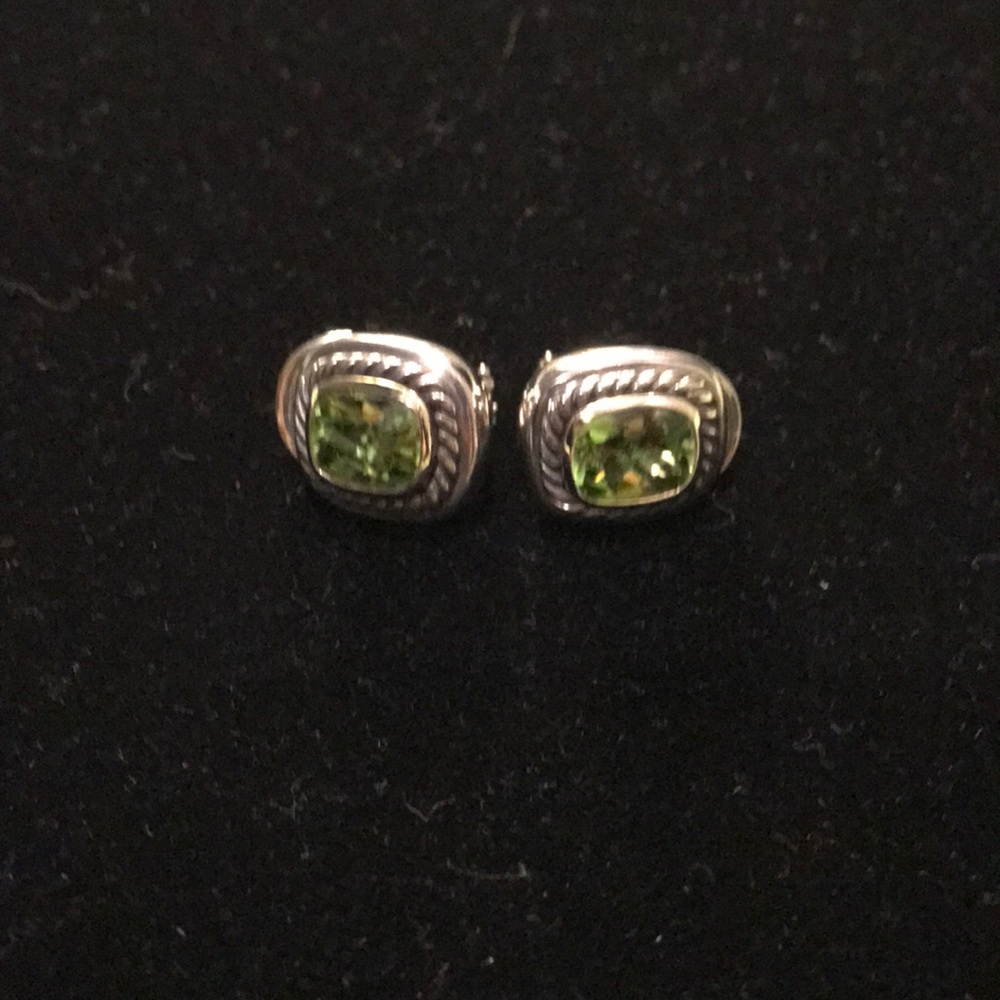 David Yurman Clip Lime Green Earrings